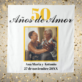 Tapete De Parede Retro Preto Dourado Espanhol 50º Aniversário de Ca