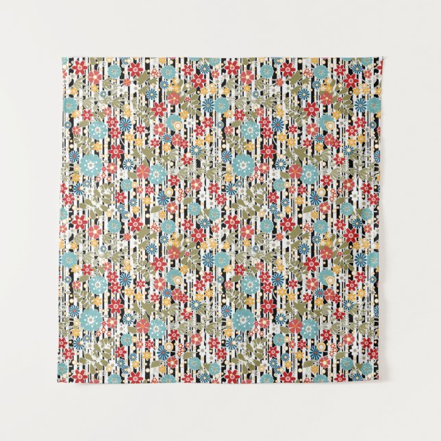 Tapete De Parede Retro, retro floral (Frente)