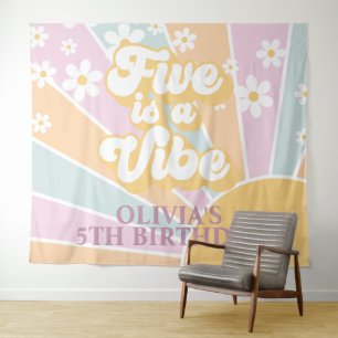 Tapete De Parede Retro Sunshine Dois Groovy Pastel Daisy Aniversári