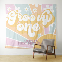 Tapete De Parede Retro Sunshine Groovy Um Pastel Aniversário Daisy 