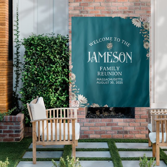Tapete De Parede Reunião Personalizada da Família de Script Clássic (Planning a family reunion? Welcome guests with this custom backdrop! )