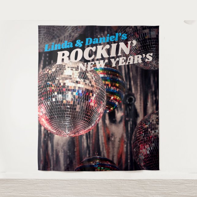 Tapete De Parede Réveillon Disco Ball Retro | Cenário de Festa (Frente)