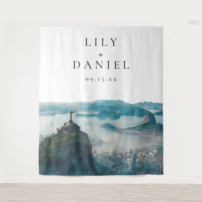 Tapete De Parede Rio de Janeiro Wedding Photo Backdrop (Frente)