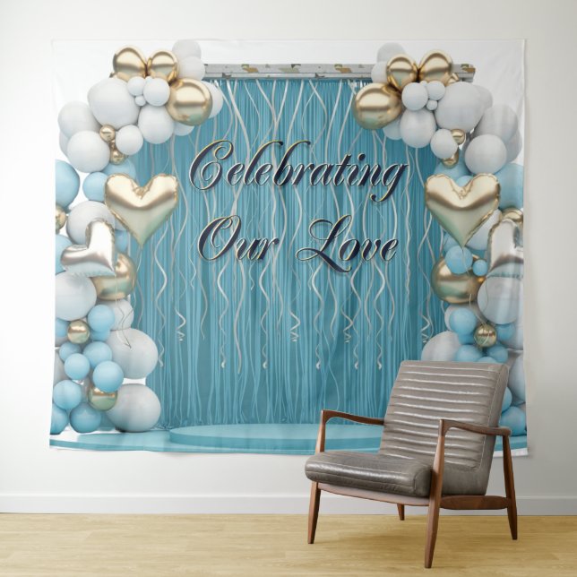 Tapete De Parede Romantic Love Banner Backdrop Wall Art  (In Situ (Horizontal))