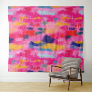 Tapete De Parede Rosa-Abstrato vibrante alegre