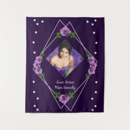 Tapete De Parede Rosa de prata geométrica púrpura 16