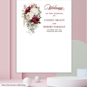 Tapete De Parede Rosa do Boho Burgundy White Garden Fundo de Casame