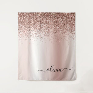 Tapete De Parede Rosa Dourado - Brilho Rosa Bege Glitter Metal Mono