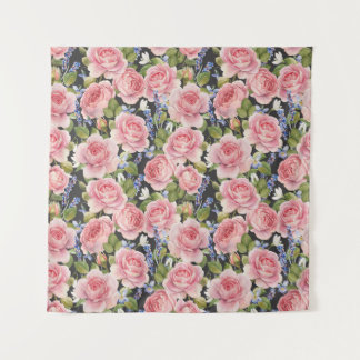 Tapete De Parede Rosa Inglesa Pink: Aquarela Escura