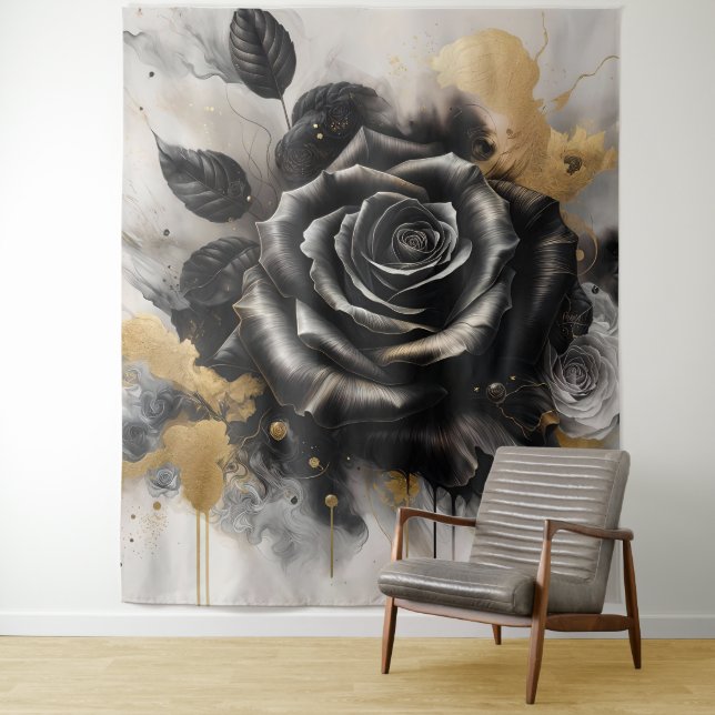 Tapete De Parede Rosa preto e Dourado (In Situ)
