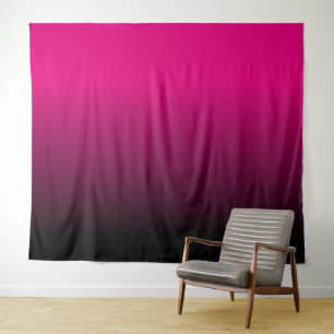 Tapete De Parede Rosa quente customizável e preto Ombre