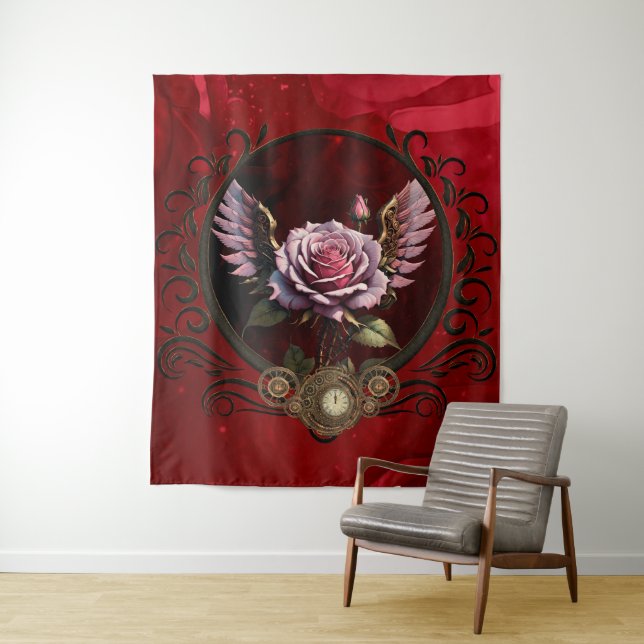Tapete De Parede Rosa Steampunk (In Situ)