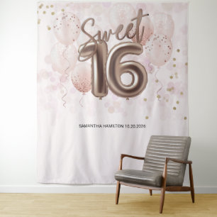 Tapete De Parede Rosa Sweet 16 Bday Balloons Party Pink Backdrop