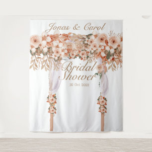 Tapete De Parede Rosas bege elegantes chuveiro floral noiva
