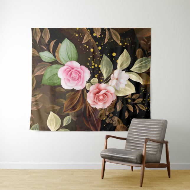 Tapete De Parede Rosas de Aquarela 3 (In Situ (Horizontal))