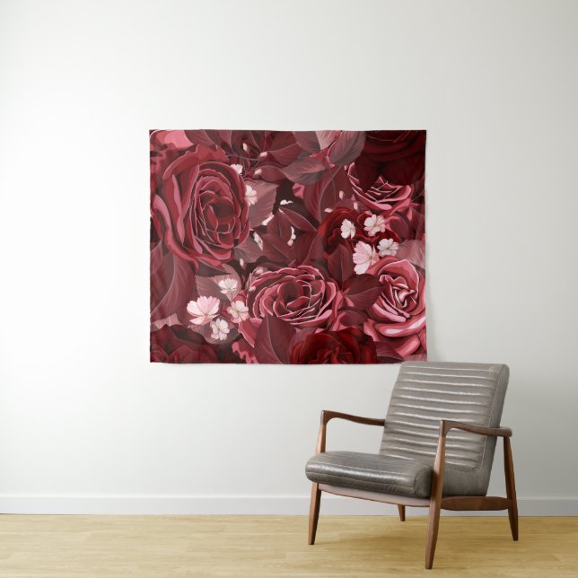 Tapete De Parede Rosas de aquarela 35 (In Situ (Horizontal))