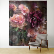 Rosas Douradas Vintage Pintadas em Aquarela