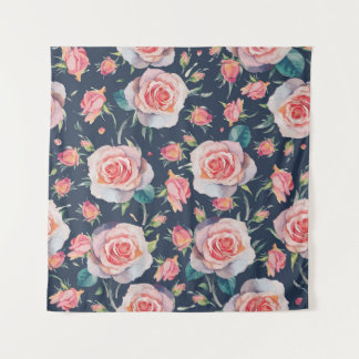 Tapete De Parede Rosas e Rosebuds: Floral Sem Costura.