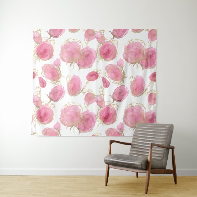 Tapete De Parede Rosas rosa (In Situ (Horizontal))