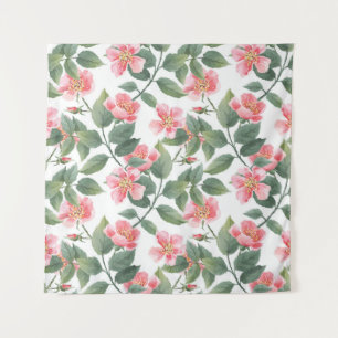 Tapete De Parede Rosas Selvagens Aquarela Floral Sem Costura