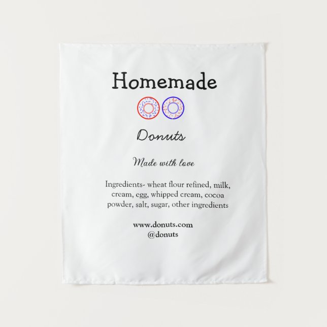 Tapete De Parede Rosquinhas caseiras feitas com amor adicionar text (Frente)