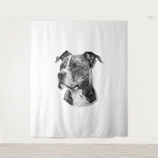 Tapete De Parede Rosto de cão Pitbull (Frente)