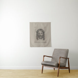 Tapete De Parede Rosto de Cristo de Claude Mellan, gravura de 1649