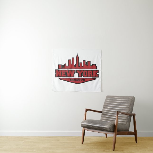 Tapete De Parede Roteiro do estilo do bloco de Brooklyn New York | (In Situ (Horizontal))