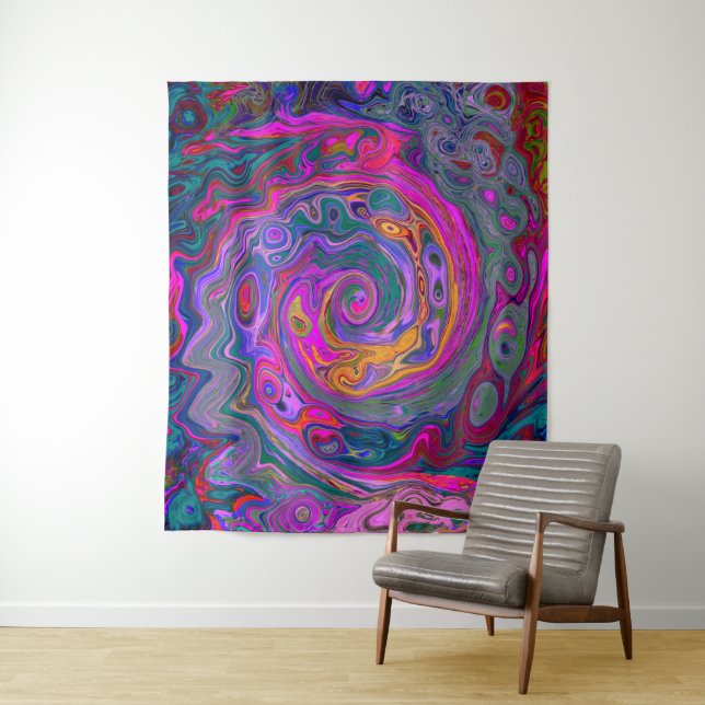 Tapete De Parede Roteiro Magenta Retroativo, Verde e Abstrato Laran (In Situ)