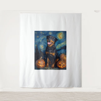 Tapete De Parede Rottweiler Cute Dog Halloween Jack O Lantern Pumpk