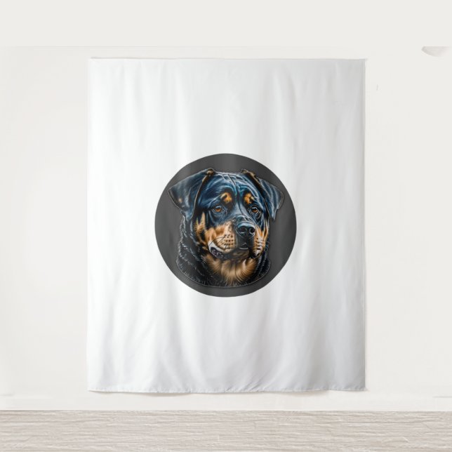 Tapete De Parede Rottweiler preto (Frente)