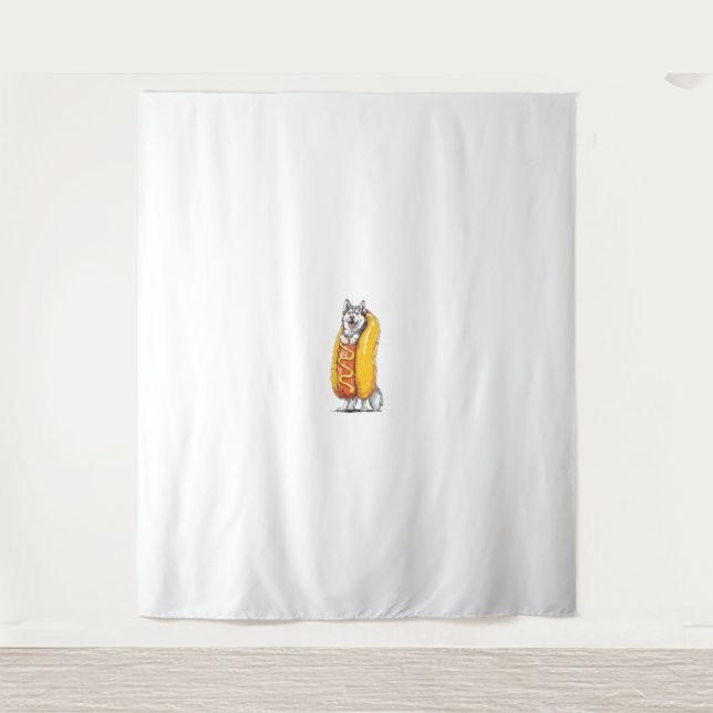 Tapete De Parede Rouco de Cachorro Quente - Costume Comida Engraçad (Frente)