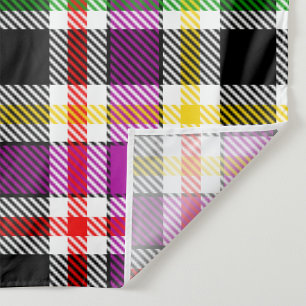 Tapete De Parede Roxo Preto Multicor Flanela Xadrez Tartã
