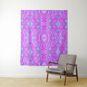 Tapete De Parede Roxo Quente Trippy e Padrão Abstrato Azul Água