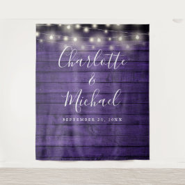 Tapete De Parede Roxo Rustic Wood String Luzes De Casamento Fundo