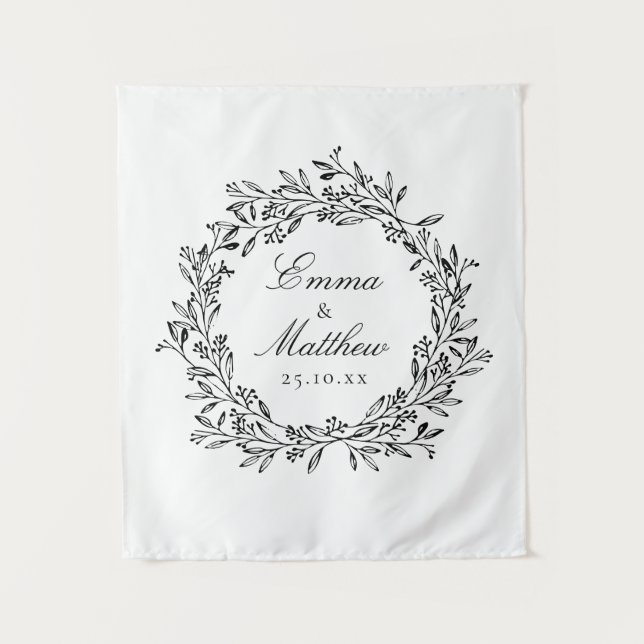 Tapete De Parede Rua Botânica Whimsical Wreath Casal Decal (Frente)