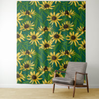 Rudbekia amarela em verde escuro
