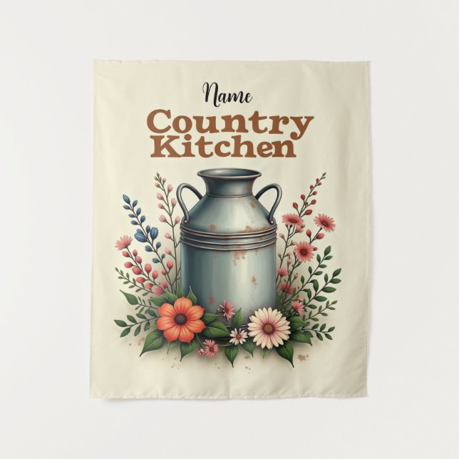 Tapete De Parede Rustic Country Kitchen Wall Art - [Nome] Farmhou (Frente)