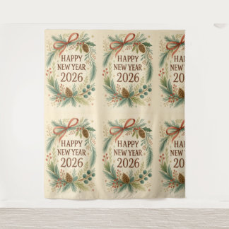 Tapete De Parede rustic happy new year 2026 party backdrop