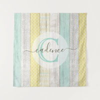Rustic Mint & Yellow Boho Geo Modern Personalizado