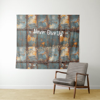 Tapete De Parede Rusty Metal Industrial 2 Text