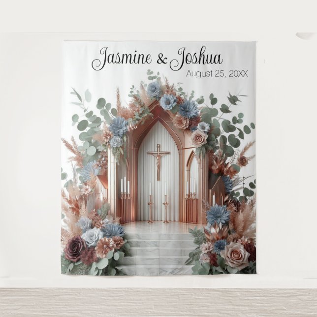 Tapete De Parede Sacred Bloom: A Moment of Grace Wedding Backdrop (Frente)