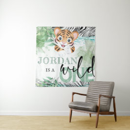 Tapete De Parede Safari Selvagem Aniversário Leão Personalizado