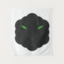 Sagrado Jaguar, cara de vida, preto.