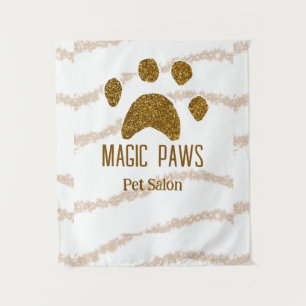 Tapete De Parede salão de estimação das patas de brilho do ouro adi