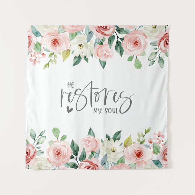 Tapete De Parede Salm 23:3 Ele Restaura minha Bíblia de Alma Verso  (Frente)