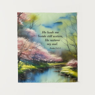 Tapete De Parede Salmo 23:2-3 Ele restaura minha Bíblia de alma Ver