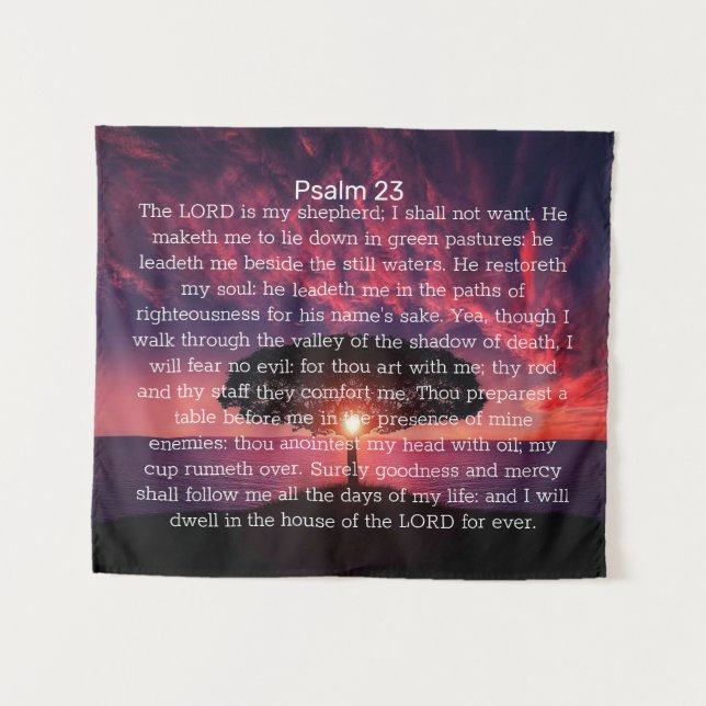 Tapete De Parede Salmo 23 Árvore Sunset (Frente (Horizontal))