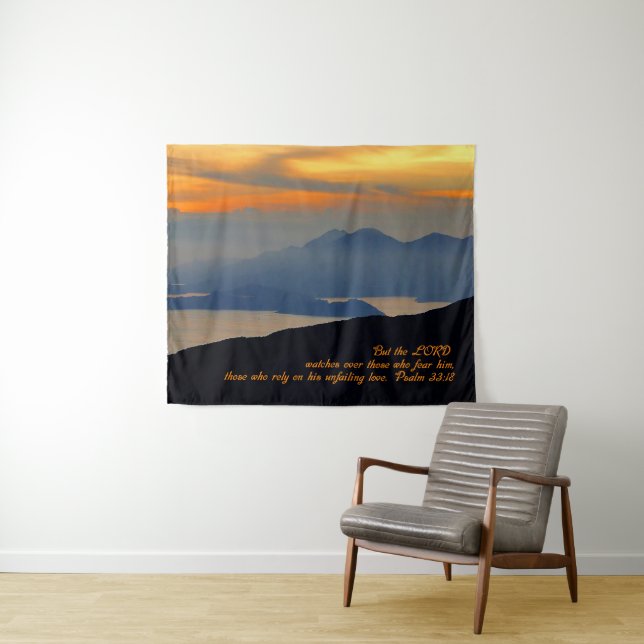 Tapete De Parede Salmos 33:18 Inspiracional (In Situ (Horizontal))
