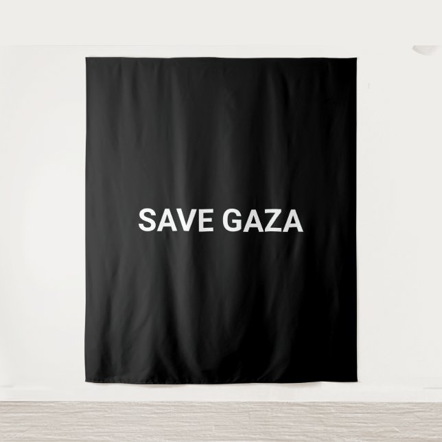 Tapete De Parede Salvar Gaza - texto personalizado branco preto - m (Frente)